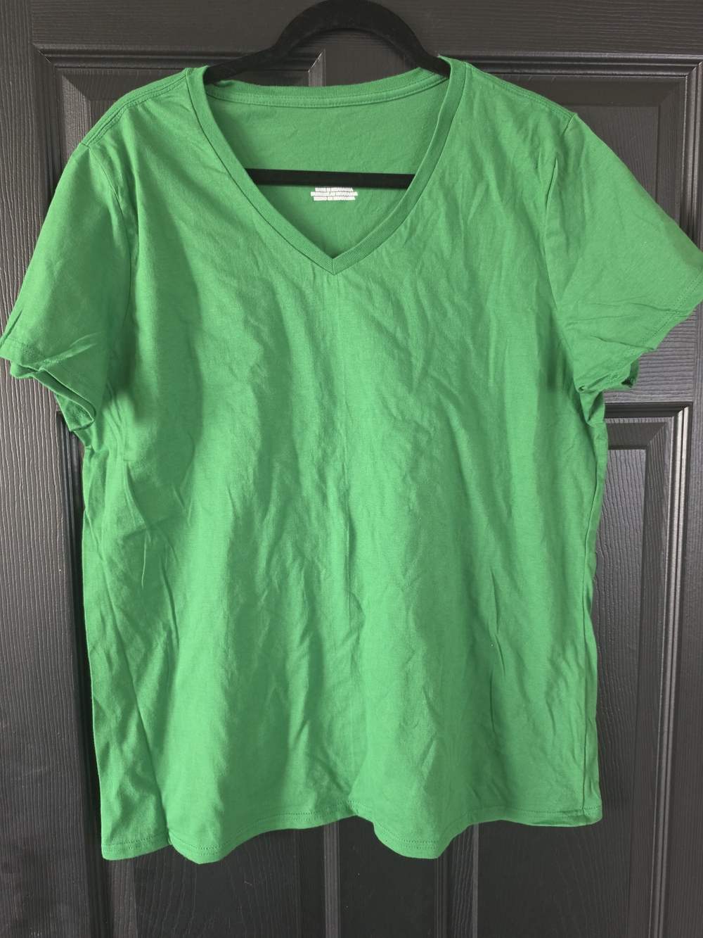 New Cotton Customizable Women's V-Neck Short Sleeve Tee - Vibrant Green XL
